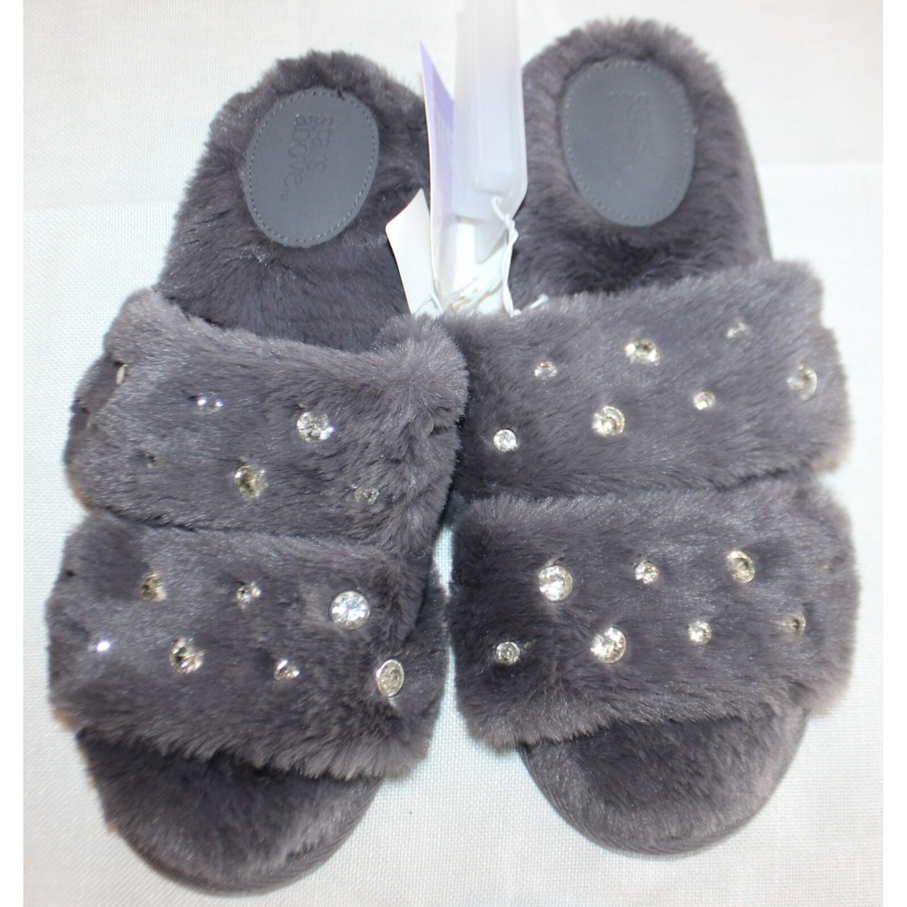 Women's Royal Slide Slippers - Stars Above Gray L 9-10